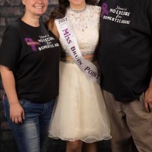 Ivory Two-Piece Homecoming Dress